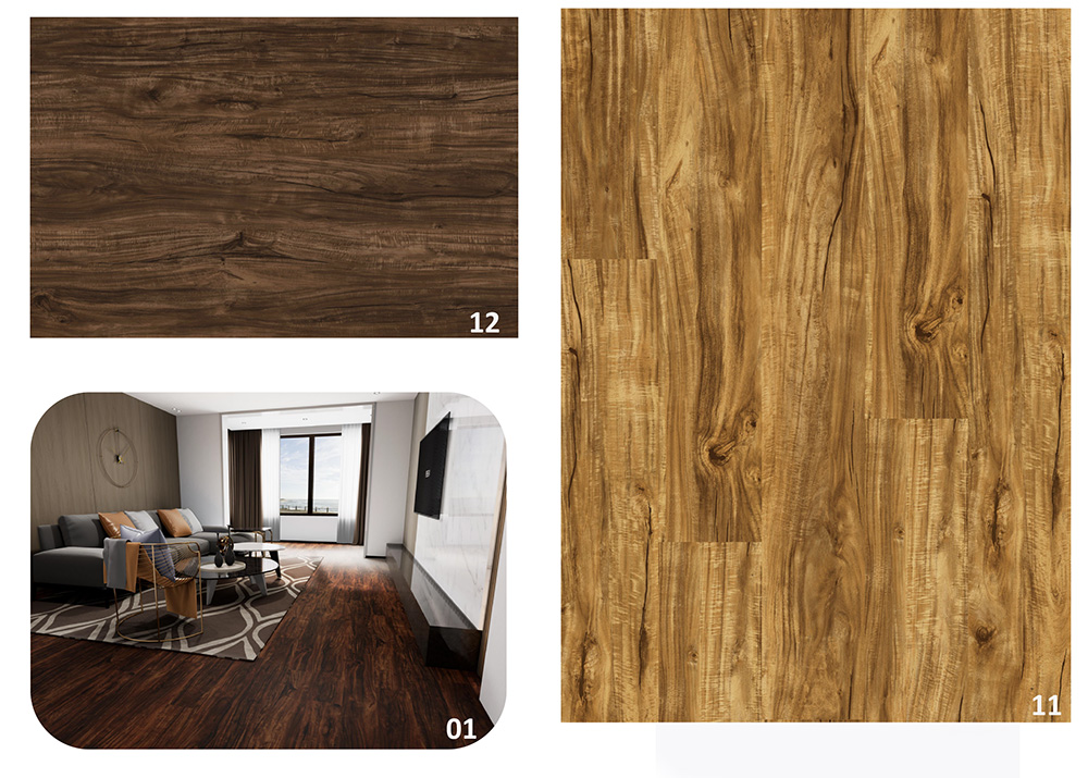Vinyl plank herringbone flooring