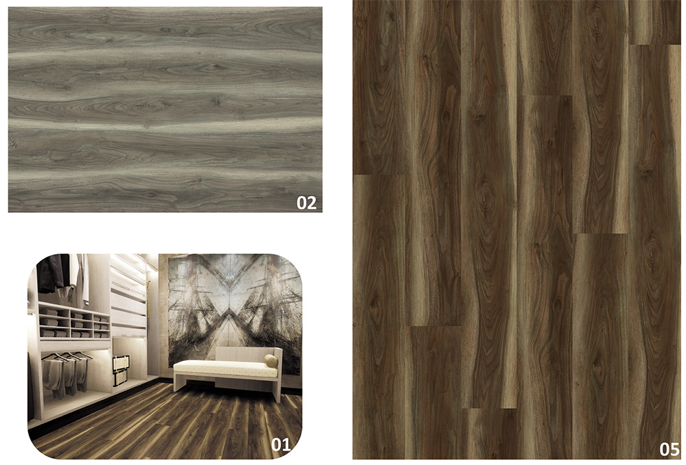 High gloss luxury vinyl plank flooring